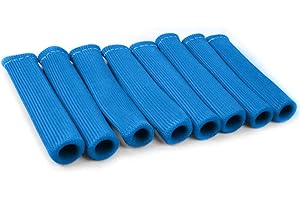JOYCOURT Spark Plug Wire Boots Protector Sleeve, 2500 Degree Spark Plug Wire Heat Shield Sleeve Cover for SBC BBC 350 454, 6 Inch Spark Plug Wire Heat Insulation Cover Wrap for Car Truck (Blue, 8PCS)