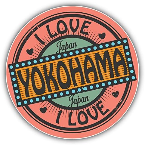 I Love Yokohama Japan Travel Label Art Decor Vinyl Sticker 12 x 12 cm