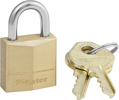 Master Lock 120EURD Small Brass Padlock 3 4 x 2 x 1 cm with 3 mm Shackle