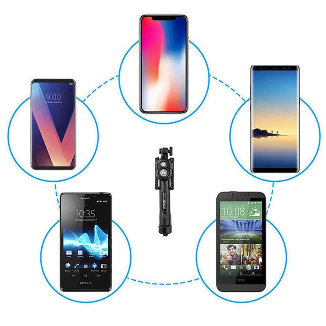 Kirken Wireless Bluetooth Selfie Stick Handheld Foldable Mini Tripod Clip Holder Tripod