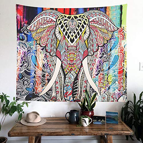 AITREASURE Watercolor Elephant Tapestry Wall Hanging Bohemian Psychedelic Wall Tapestry Mandala for Bedroom Living Room Dorms (Watercolor Elephant, 59\'\'×79\'\' )