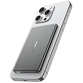 decqle “Air” Power Bank for MagSafe 5000mAh, Ultra Slim Magnetic Wireless Portable Battery Charger Case with USB-C Cable, Compatible with iPhone 17/16/15/14/13/12 Series Only (Grey)