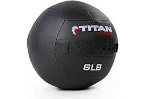 Titan Fitness LB Soft Shell Medicine Wall Ball with Poly-Composite Laminate Cross Texture Non-Slip Grip for Throwing, Core Strength, Floor Exercises, Stretching