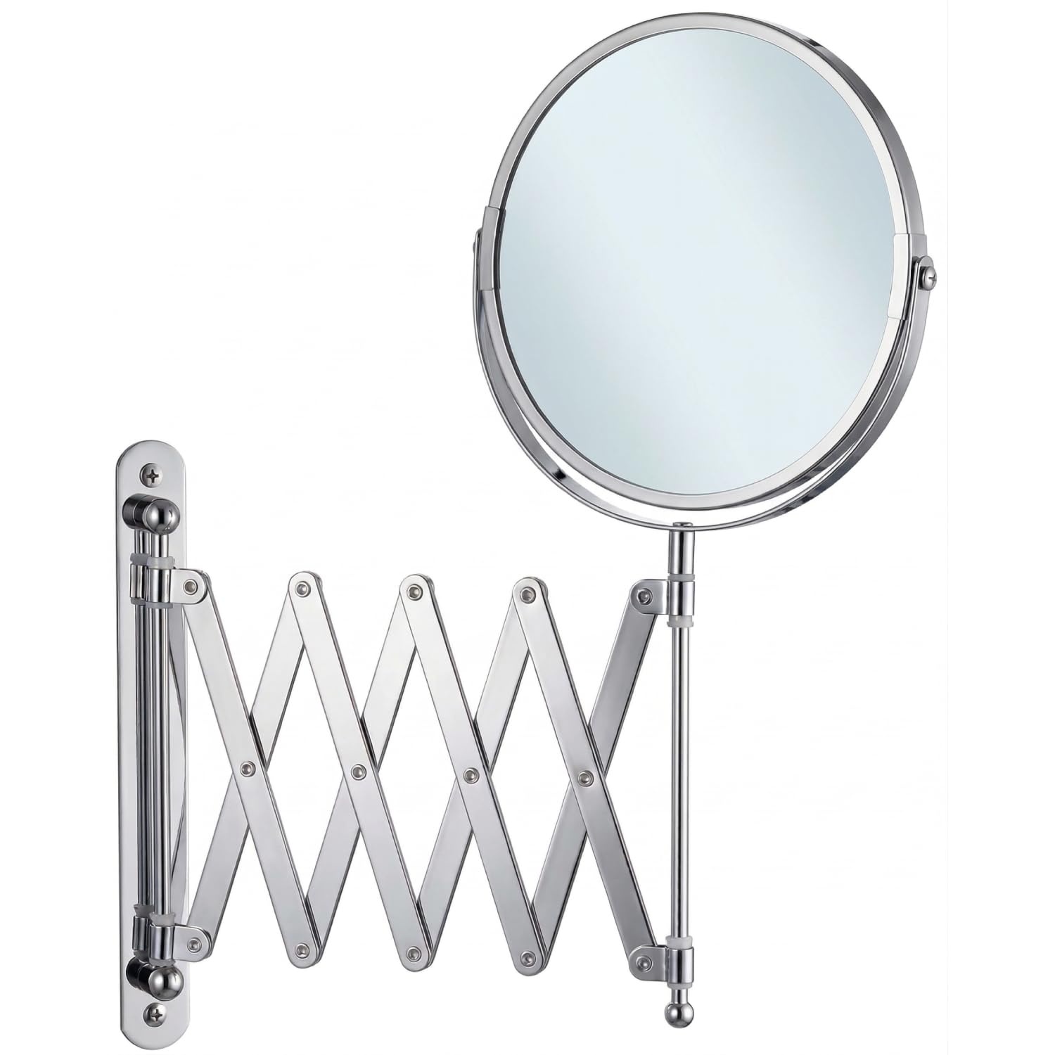 Blue Canyon Extending Bathroom Wall Mirror – Double-Sided 1x/3x Magnification, Wall Mounted Vanity Mirror with Extendable Arm – Swivel & Tilting Design for Makeup, Shaving & Grooming