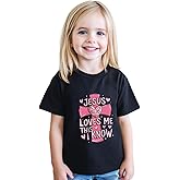 Jesus Shirt for Kids Toddler Girls Boys Jesus Loves You Christian Easter God T-Shirts Funny Short Sleeve Top Graphic Tee 2-8T