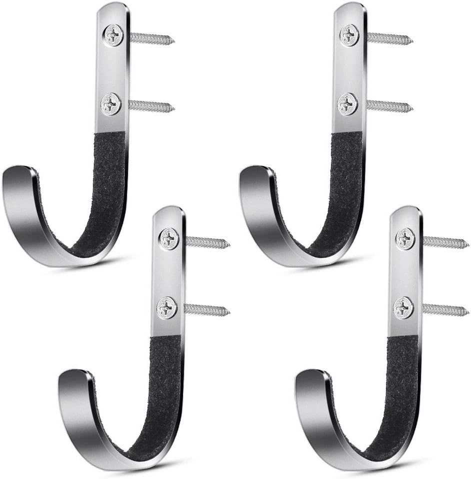Aokin Gun Rack Shotgun Hook Rifle Hanger Archery Bow Hangers Felt Lined Wall Mount Storage J-Hooks,Silver,4 Pcs: Sports & Outdoors
