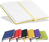 Lefute A6 Notebooks Pocket Notebook Hardback 160 Pages Yellow PU Leather