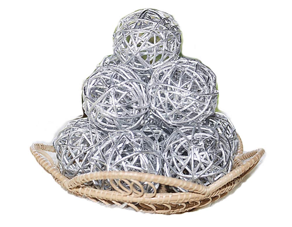 Christmas Gifts Small Silver Rattan Ball Wicker Balls Diy Vase