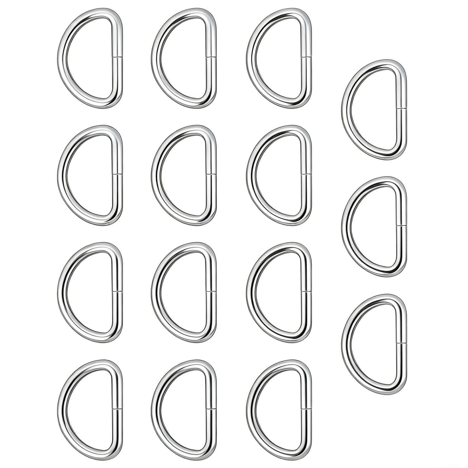 Wuuycoky 0.8" Inner Diameter Silvery D Rings Buckles D-ring Non-welded For Webbing Strapping Pack of 30