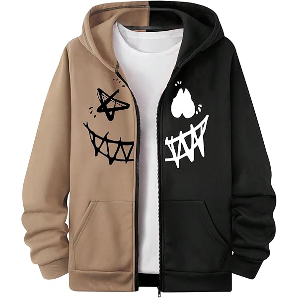 SOLY HUX Men's Floral Print Casual Graphic Hoodies Drawstring Long