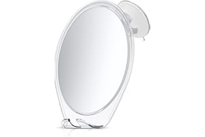 HoneyBull Shower Mirror Fogless for Shaving - with Suction, Razor Holder for Shower & Swivel, Small Mirror, Shower Accessories, Bathroom Mirror, Bathroom Accessories, Holds Razors (Ivory)