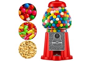 American Gumball Company - Metal 11-Inch Retro Style Red Gumball Machine, Made For 0.62 Inch Gumballs, Candy or Nuts, Accepts Any US Coin