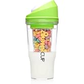CRUNCHCUP XL Portable Cereal Cup for Breakfast On the Go - Green | Skip the Spoon and Bowl - Designed for a quick, convenient breakfast at home, on the go, or during busy mornings.