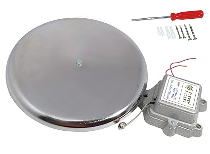 CLEVER POCKET Electric Industrial Gong Bell (12 Inch, 300 mm, Steel and Grey)