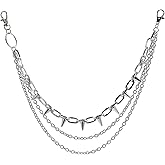 Pejnl Hip Hop Punk 3 Layers Pants Chain Wallet Chain, Unisex Rivet Jeans Pocket Chain for Women Men Biker Rocker Pants Accessories