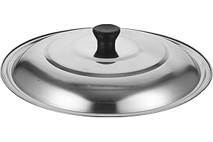 SILENRADAWN Stainless Steel Pan Lid 30cm for Frying Pans and Pots with Heat-resistant Knob Metal Cover Suitable