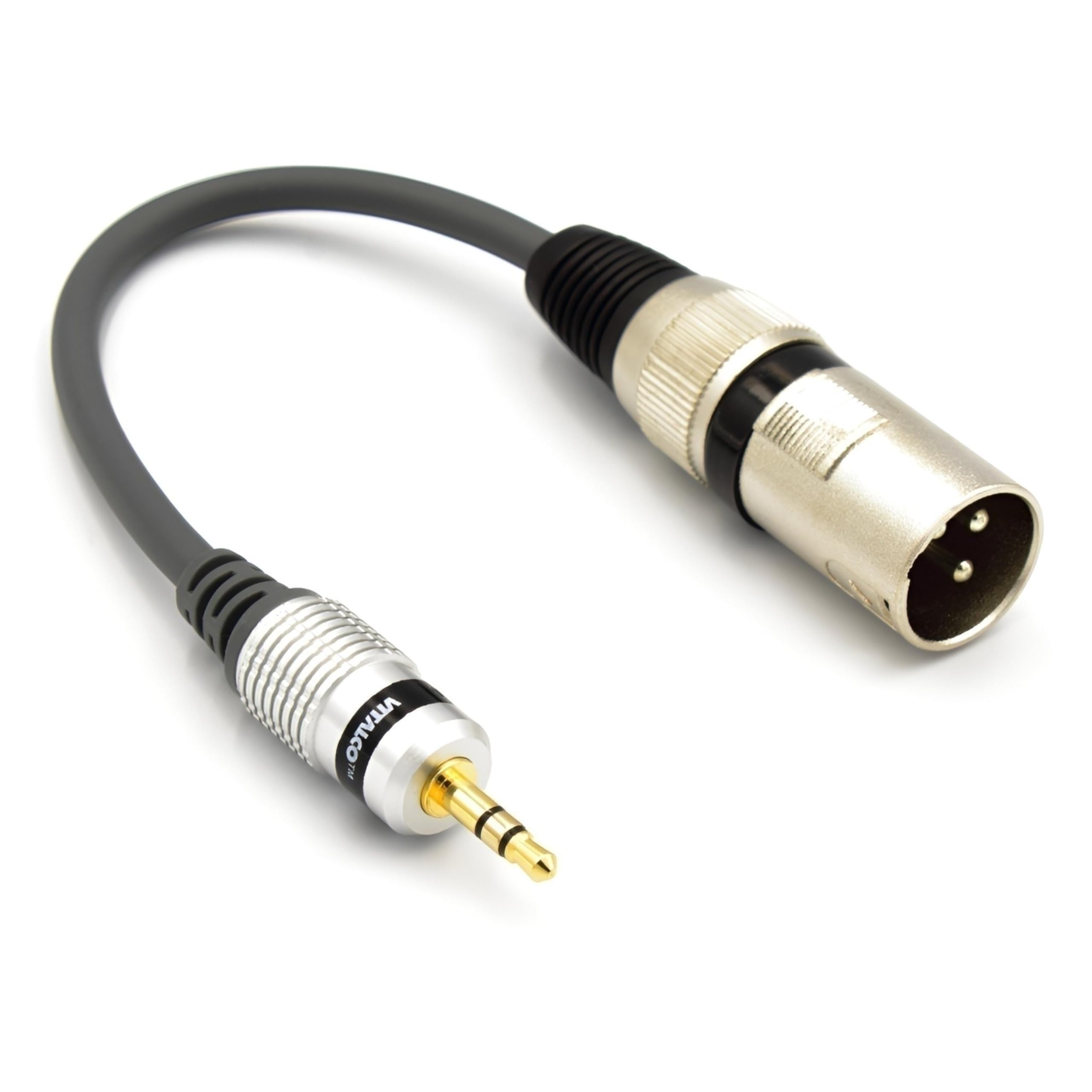 VITALCO XLR Male to 3.5 Mini Jack TRS Male Adapter 1/8 3.5mm Jack TRS AUX to 3 Pin Microphone Audio Cable — image 1