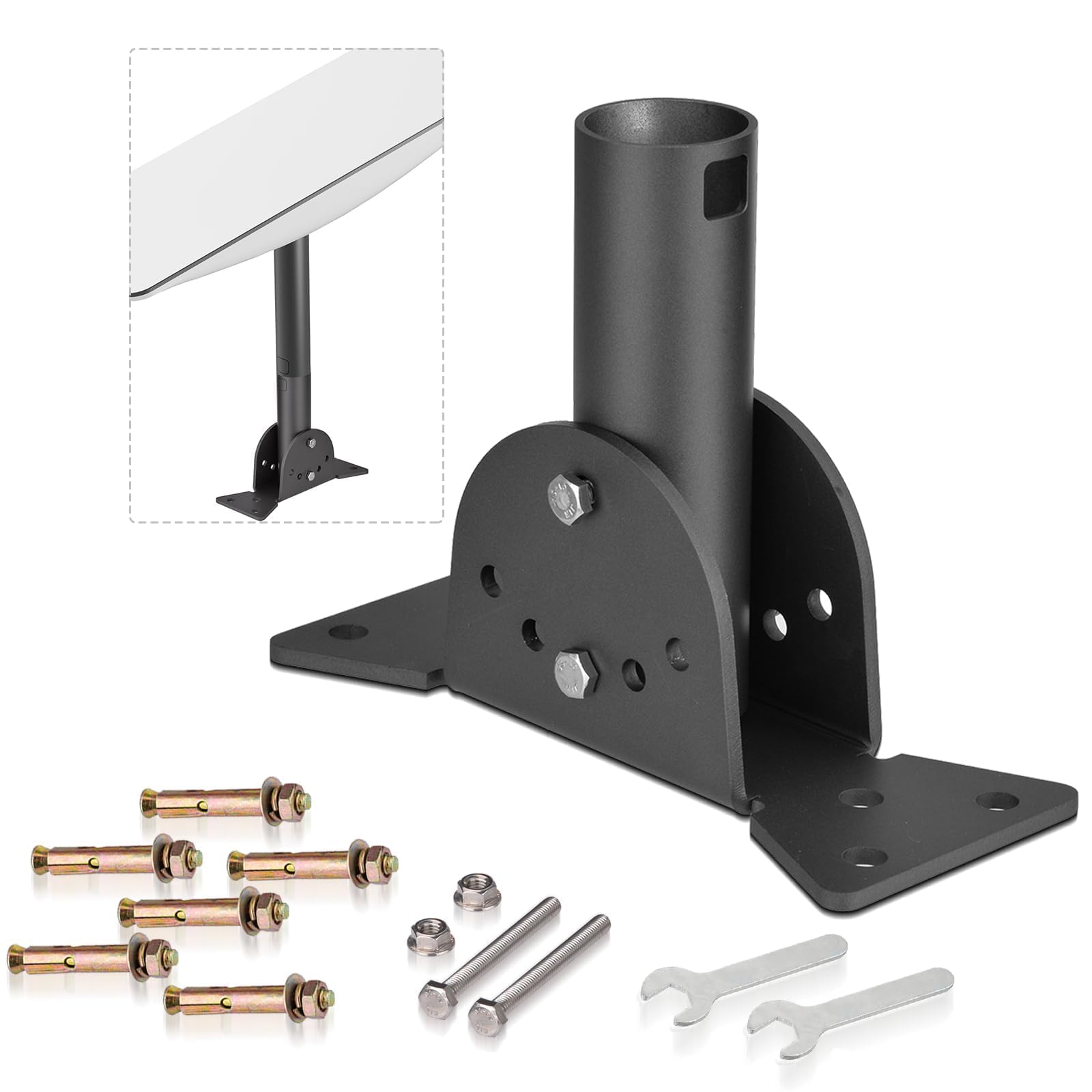 Bingfu Sturdy Thicker Mount for Gen2 V2 Satellite Internet Dish Antenna - Heavy-Duty Wall Pole Mounting Kit with Adjustable Angle Bracket Accessories