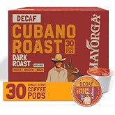 Mayorga Organic Coffee Pods Decaf Cubano Dark Roast K Cup Pods, Swiss Water Process Specialty Grade 100% Arabica, Bold Smooth Flavor, USDA Organic Non-GMO, 30 Count
