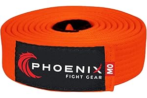 Phoenix Fight Gear Adult BJJ Belt for Jiu Jitsu, Brazilian Jiu Jitsu Belt with Ranking Sleeve Bar, IBJJF Competition Approved