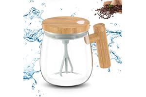 GASUIO Upgrade Electric High Speed Mixing Cup, 2024 New 13.5oz/400ML Self Stirring Coffee Mug Waterproof Glass Cup, Battery Powered Automatic Stirring Cup for Coffee Hot Chocolate Milk (#A1)