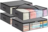 Lifewit 40L Under Bed Storage Bags 4 Pack with Clear Front Window - Grey