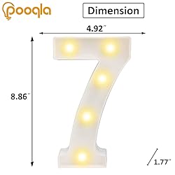 Pooqla Decorative LED Light Up Number