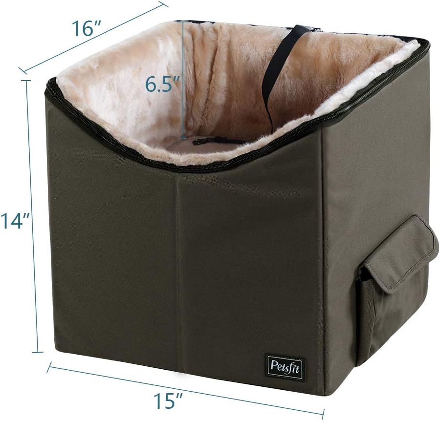 Petsfit Dog Lookout Car Booster Seat with Summer and Winter Liner, 15" Lx16 Wx14 H : Pet Supplies