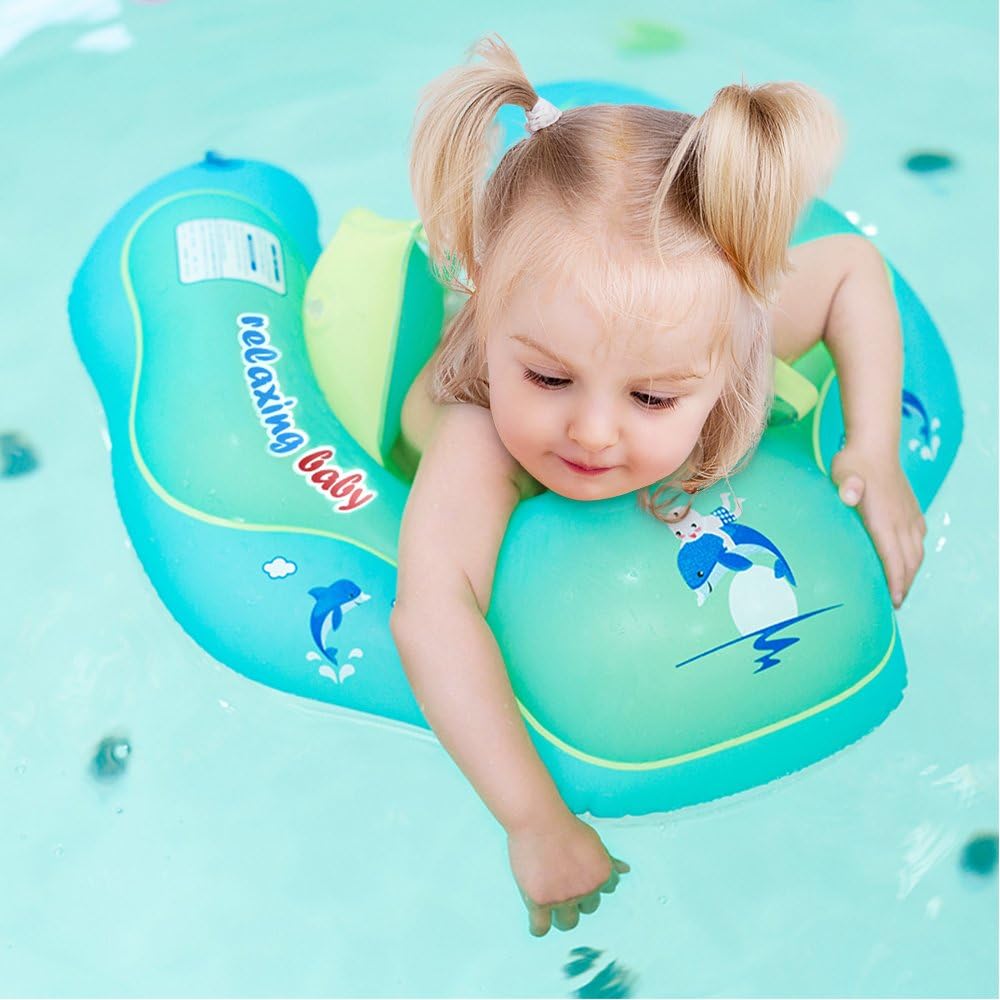 JT JUSTIME Baby Swimming Float,Children Waist Inflatable Swimming Ring with Double-Decked Safety Floating Backrest and Strap ,Baby Swimming Pool Toys and Pools Swim Trainer for 2-6 Years Old Children