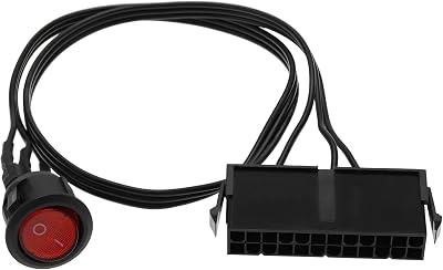 ECSiNG 20/24 Pin ATX EPS Power Switch Cable Red LED On Off Jumper PC PSU Test
