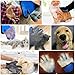 Honfill Pet Grooming Glove, Breathable Pet Hair Remover Mitt, Efficient Pet Deshedding Brush, Gentle Pet Washing Massage Tool Excellent for Dogs&Cats Short or Long Fur Five Finger Design, One Pair