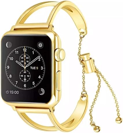 Amazon 21年最新 Apple Watch バンド ブレスレット型 オシャレ ベルト ステンレス鋼 アップル腕時計用 38mm 40mm 42mm 44mm 42mm 44mm Gold スマートウォッチアクセサリ 通販