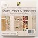 The Maps, Text & Ledgers Stack by DCWV | 8 x 8-inch pad | 180 sheets of patterned paper