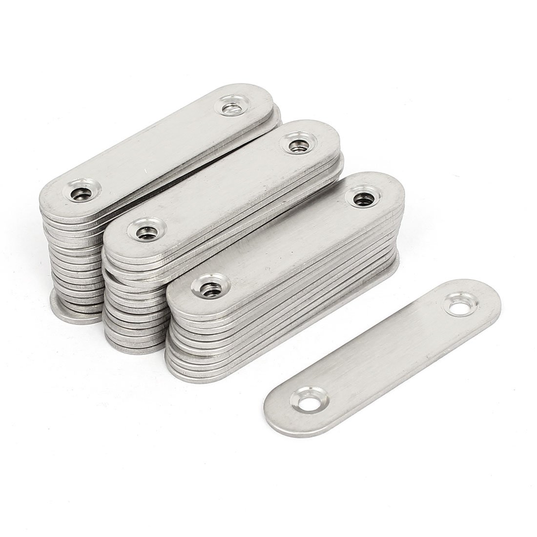 Sourcingmap 60mmx15mmx2mm Stainless Steel Straight Flat Fixing Mending Plates Brackets 40pcs