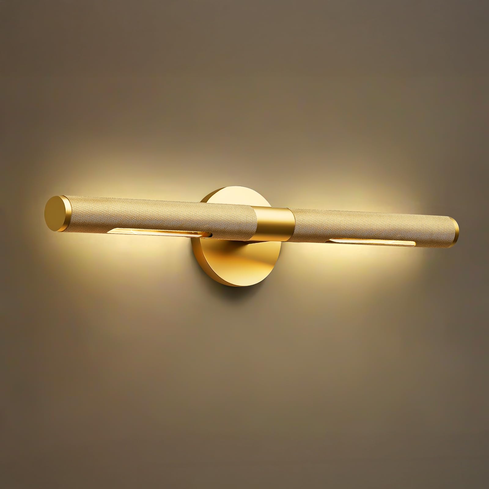 Photo 1 of Vookea 19” Brass Picture Lights, 3000K&6000K Modern Vanity Light, 360° Rotatable Wall Sconces Lampshade, Hardwired Art Light Over Picture Frame for Living Room, Bookcase, Artwork, Brass