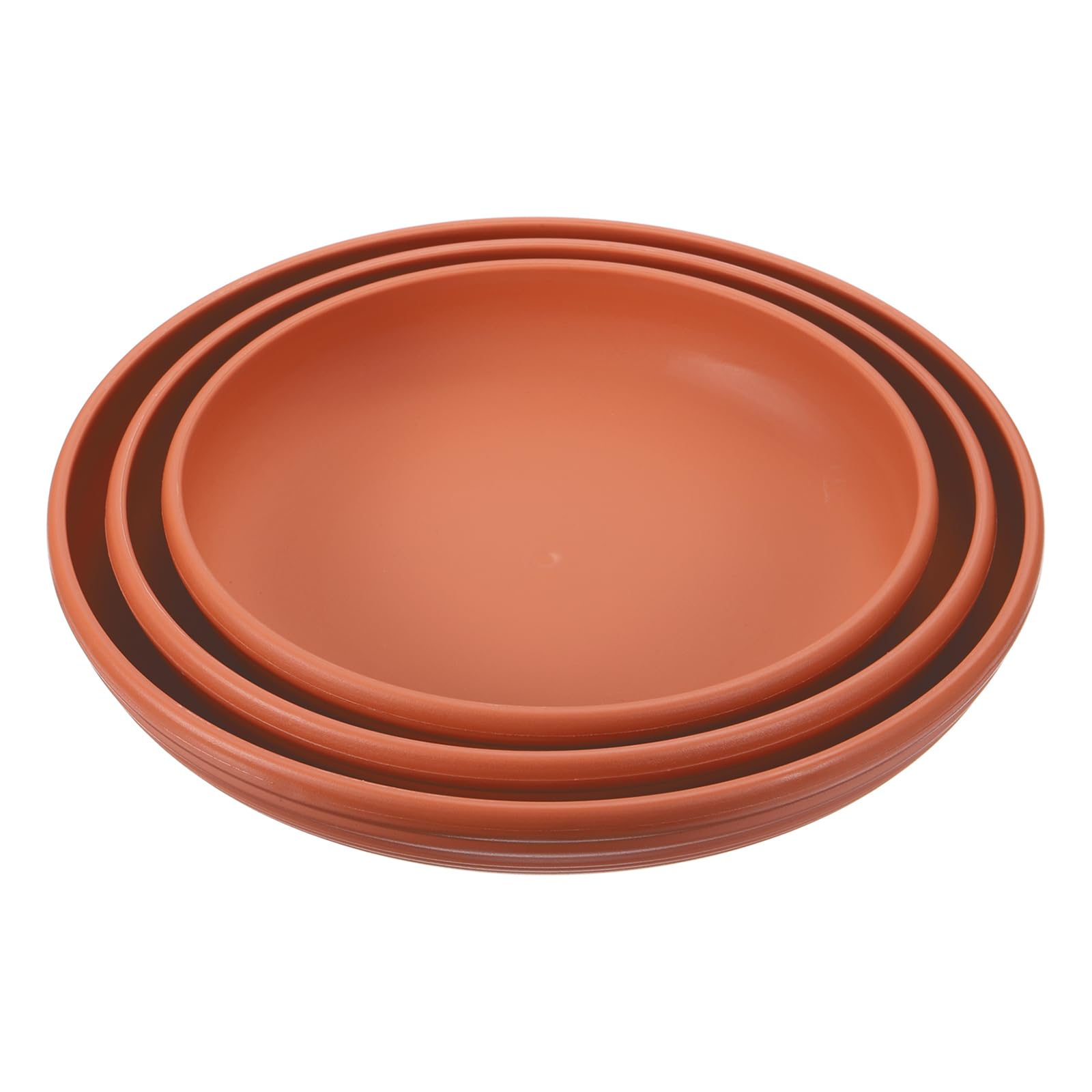 PATIKIL Plant Saucer Tray, 3 Pack 12/13/14 Inch Plastic Round Plant Saucer Flower Planter Drip Tray for Indoors Outdoors Patio Balcony, Terracotta