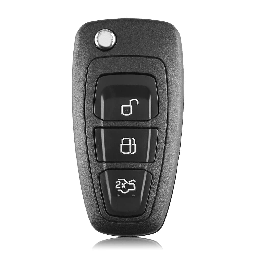 HooRLZ Ford Transit Custom Connect Focus Mondeo Fiesta Galaxy Kuga Mk4 Mk8 Remote Car Key Cover Case, 3 Button Custom Key Fob Case
