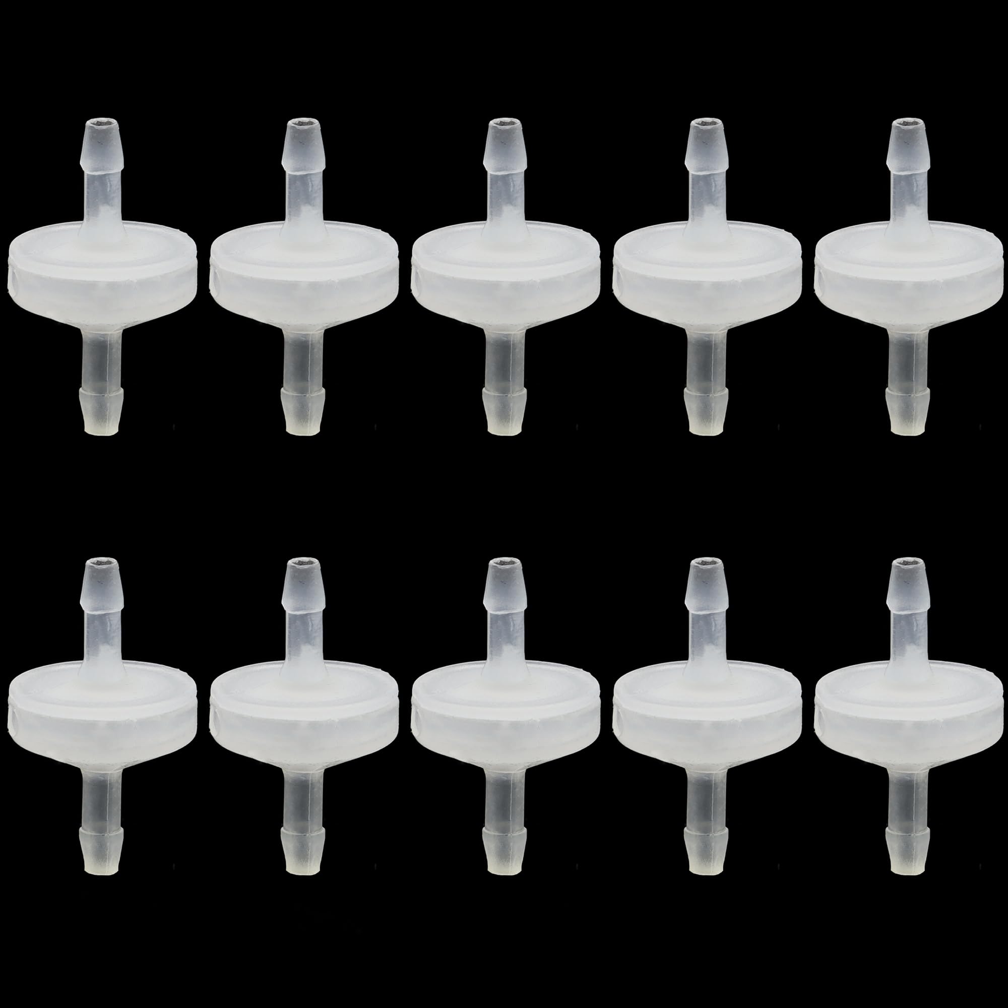 10 Pack 1/8 inch Plastic Check Valve, One Way Barb