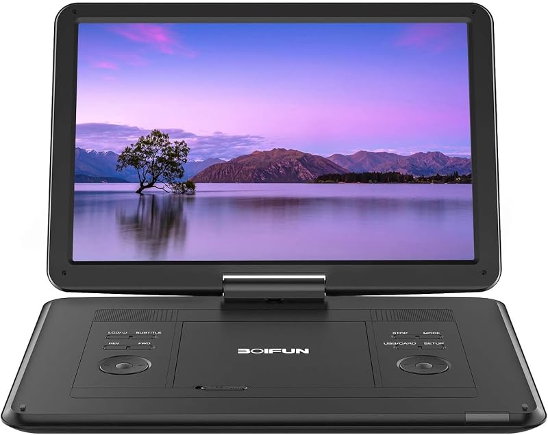 BOIFUN 17.5 Portable DVD Player 15.6 Large HD Screen 6hr Battery USB/SD