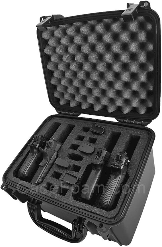 4 Pistol Case Multiple Handgun Case Hard Pistol Case