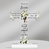 Jetec Sympathy Gifts for Loss of Loved One Memorial Bereavement Gift,Cross | Acrylic Remembrance gift for loss Condolences Remember Me Grieving Keepsake table Decor for Mom Dad Friend Husband