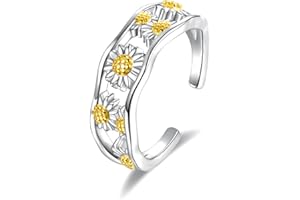 SARIEL 925 Sterling Silver Toe Rings for Women Boho Adjustable Mid Finger Rings Summer Vacation Ocean Beach