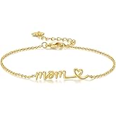 Gold Bracelets for Women 14K Gold Bracelets for Women Mom Bracelet for Womens with Simple Dainty Thoughtful Present for Moms Mama Bracelet for Womens