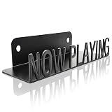 Ahomiwow Metal Now Playing Vinyl Record Stand Wall Mount Album Player Display LP Shelf Black modern Vintage Vinyl Record Display Organization for Music Lovers Record Player Accessory