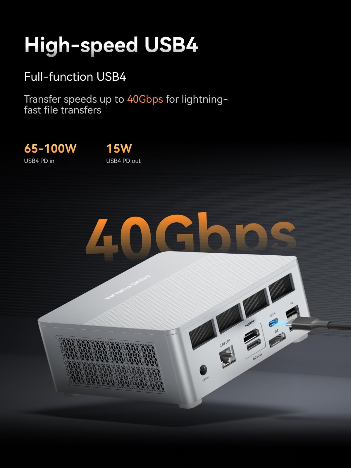 MINIS FORUM X1-Lite 255 Mini PC mit AMD Ryzen 7 255 (8C/16T), 32GB DDR5-RAM 1TB M.2 SSD, HDMI 2.1/DP 1.4/USB 4.0 4K-Videoausgang, 2,5G LAN, Wife 6e, Bluetooth 5.2 und AMD Radeon 780M Grafikkarte 9