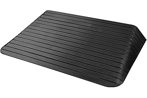 CINNYE Rubber,4'' Rise Solid Rubber Power Wheelchair Scooter Threshold Ramp Used for Thresholds,Doorways and Bathroom (4" Rise-1 Pack)