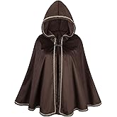 TOONRAIN Women's Medieval Style Cape - Hooded, Warm, A Line Cut Decorated for Cosplay, Party & Daily Wear