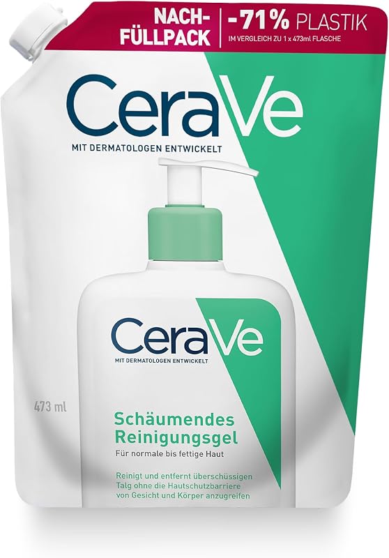 Schäumendes Reinigungsgel Refill für Gesicht und Körper, Normale bis fettige Haut, Mit Hyaluron und 3 essenziellen Ceramiden