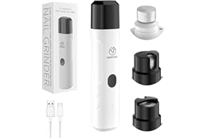 PAPIFEED PAPIFFEED Dog Nail Grinder Upgraded with 2 LED Lights, 3-Speed Rechargeable & Quiet - Upgraded Electric Pet Nail Trimmer for Small Medium Large Dogs & Cats, Painless Paws Grooming Tool - White