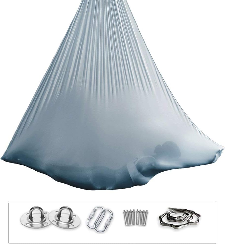 XDTCHEN Aerial Yoga Hammock,Yoga Pilates Premium Aerial Silks Equipment Aerial Yoga Cloth Hammock Set Elastic Deluxe Aerial Kit Antigravity Yoga Swing with Carabiner Daisy Chain Accessories
